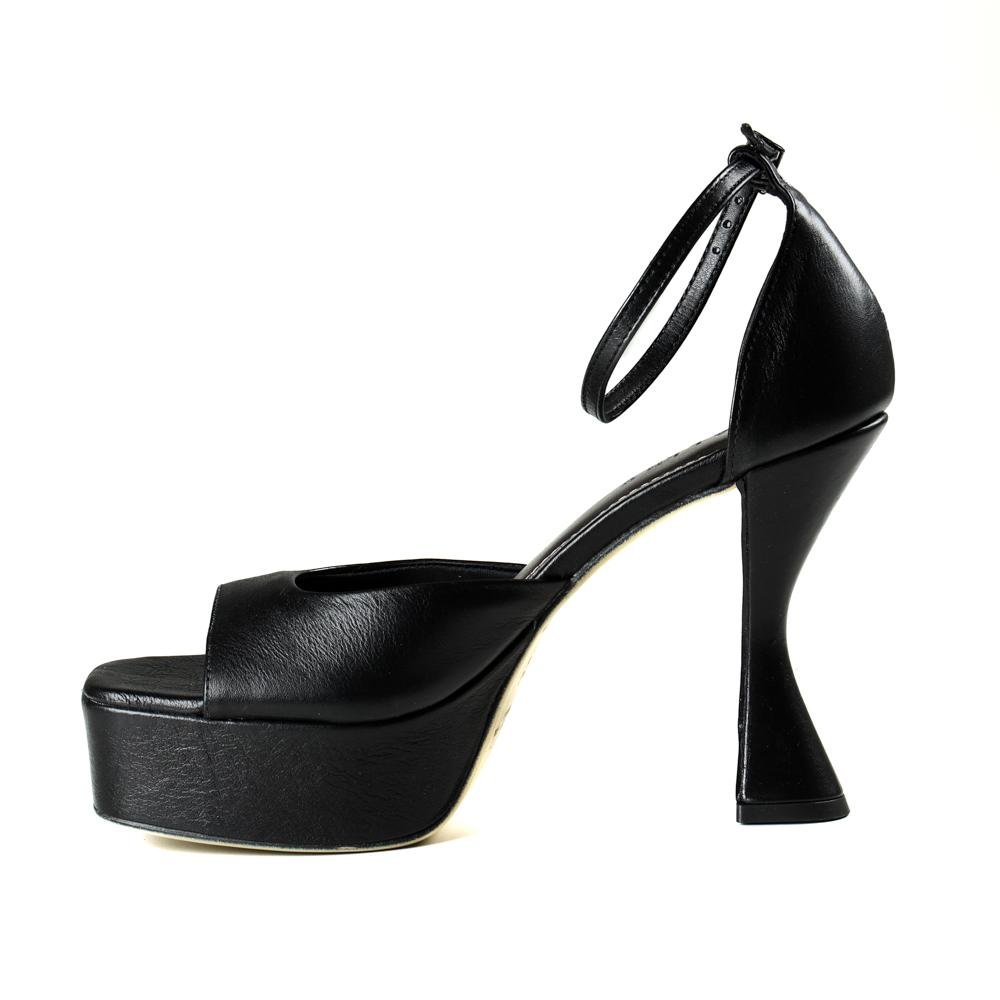 Sandália Feminina Salto Taça Lia Line Preto Preto 3