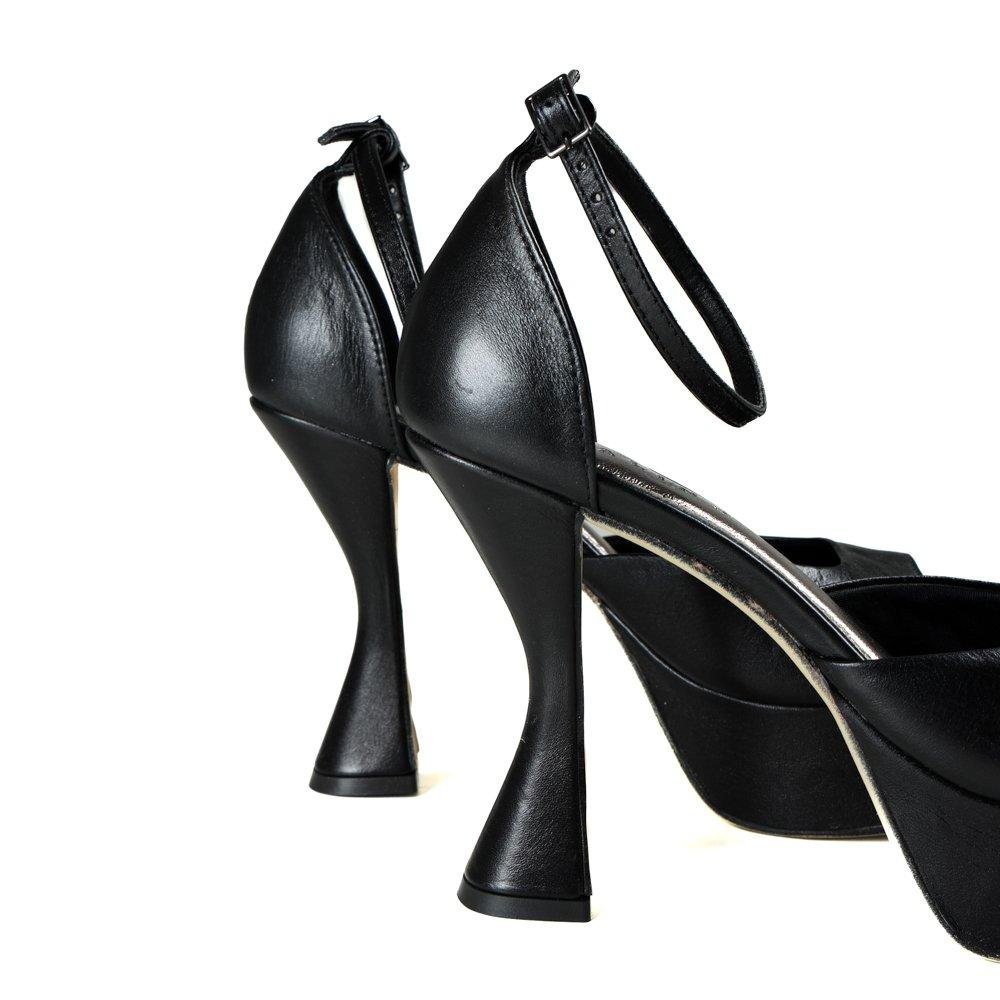 Sandália Feminina Salto Taça Lia Line Preto Preto 5