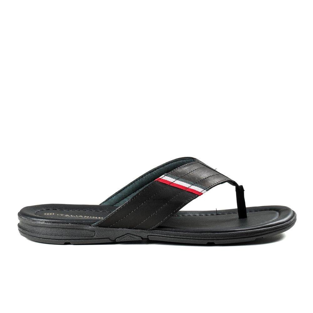 Chinelo Italianinho Couro Preto Preto 3