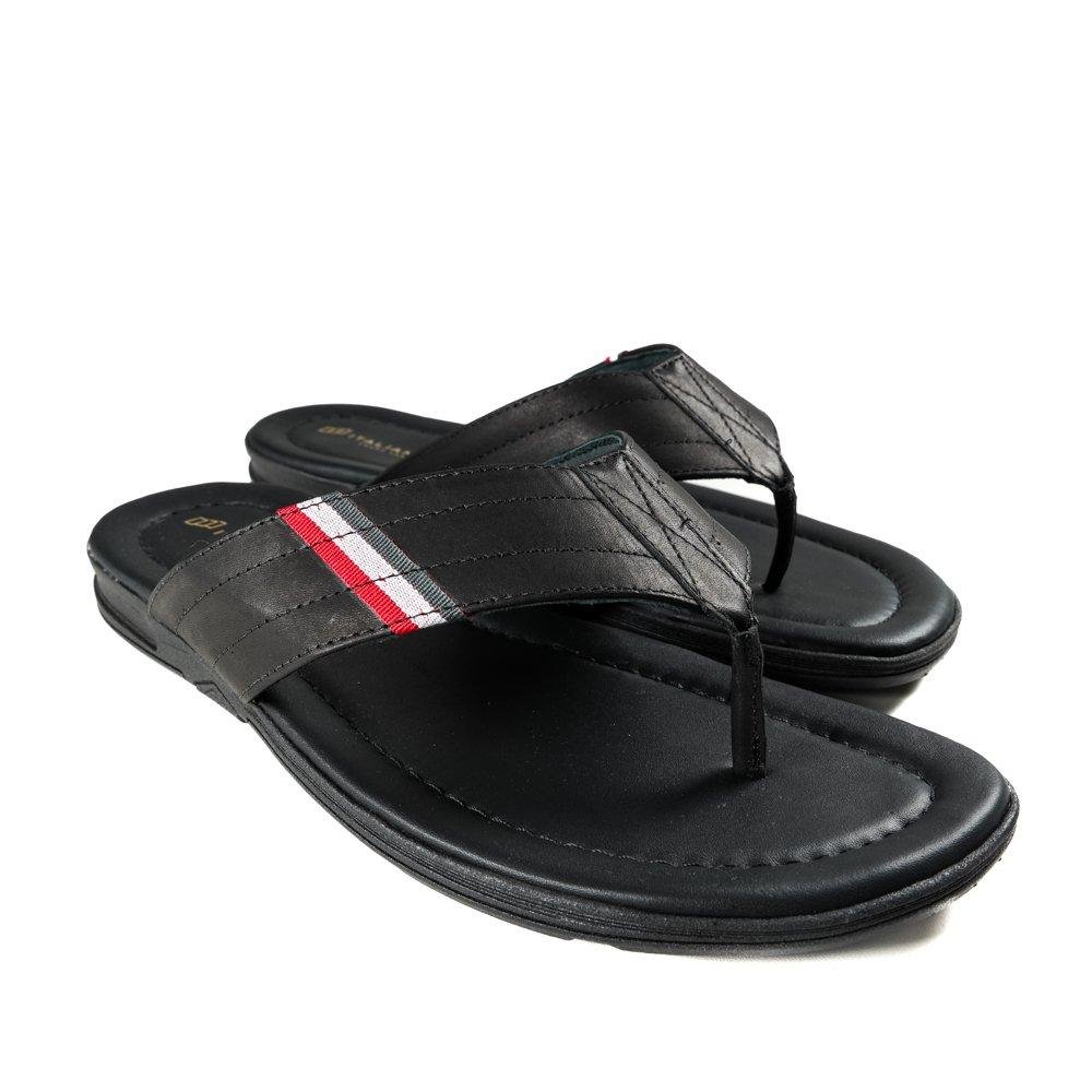 Chinelo Italianinho Couro Preto Preto 5