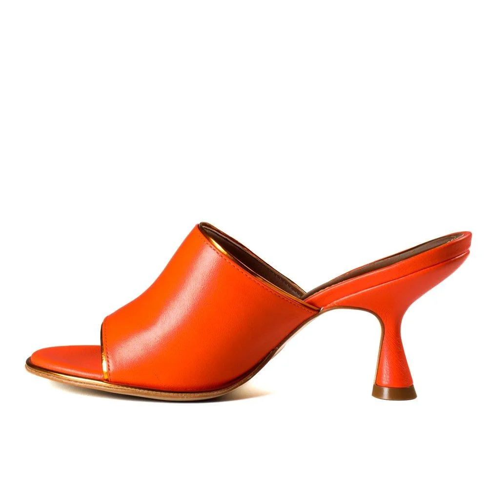 Tamanco Feminino Lia Line Metalizado Laranja Laranja 3