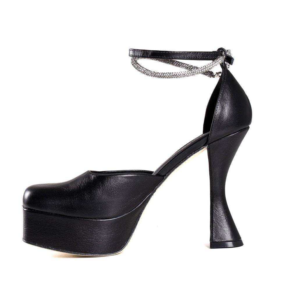 Sapato Feminino Lia Line Salto Taça Preto Preto 3