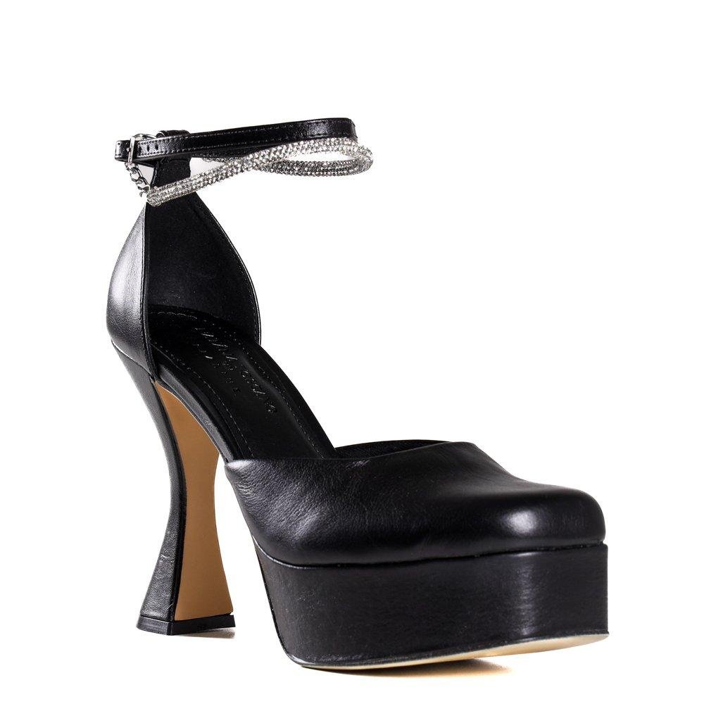 Sapato Feminino Lia Line Salto Taça Preto Preto 2