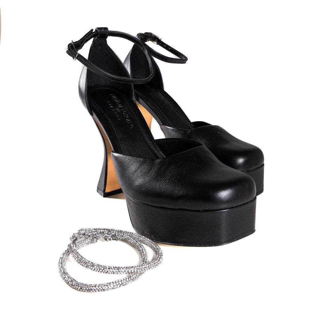 Sapato Feminino Lia Line Salto Taça Preto Preto 4