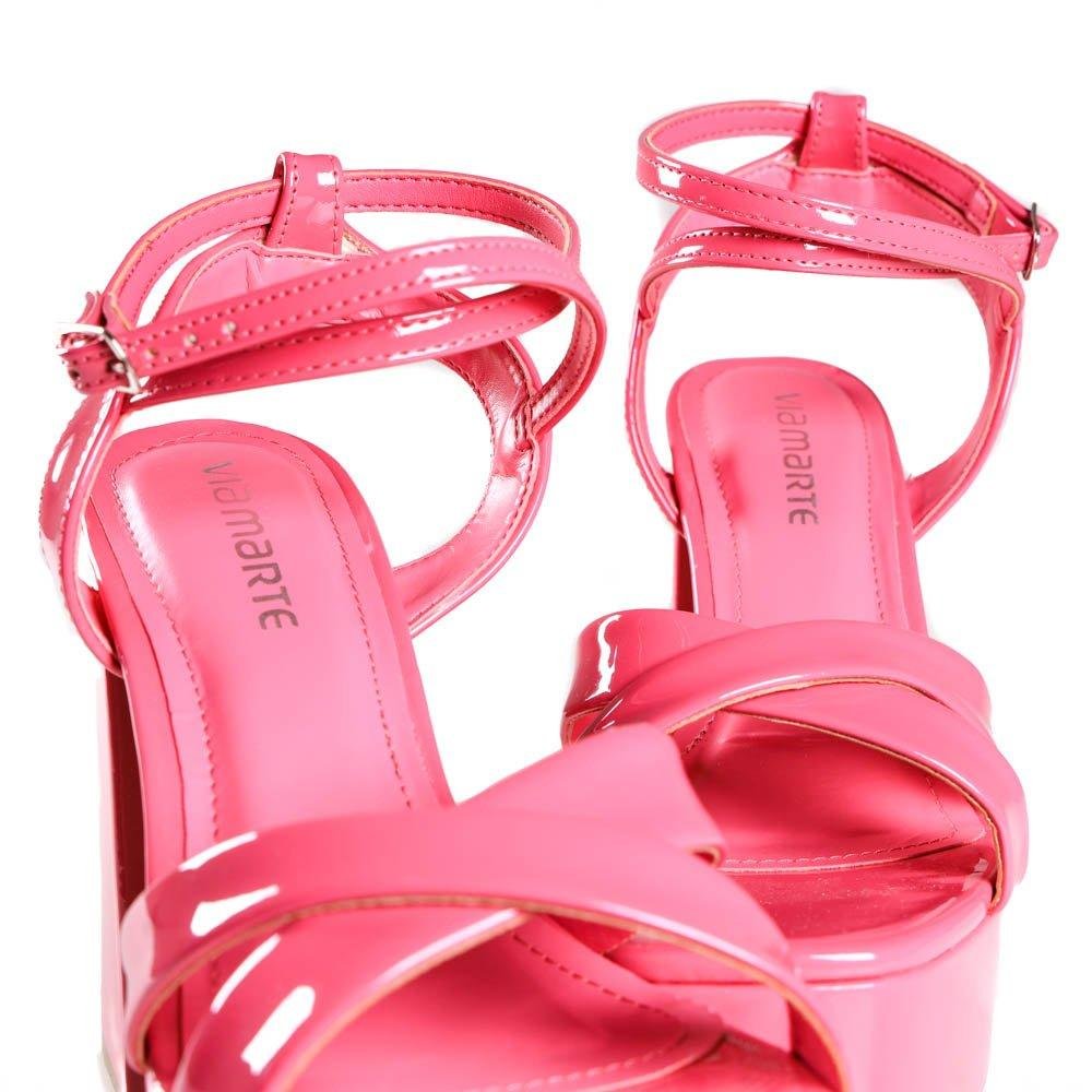 Sandália Feminina Salto Grosso Via Marte 22-13101 Rosa 4