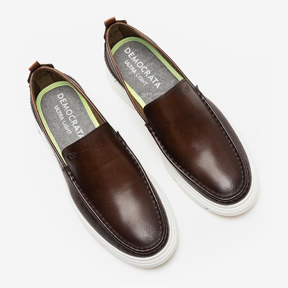 Mocassim Masculino Democrata Ultra Light Mogno Marrom 2