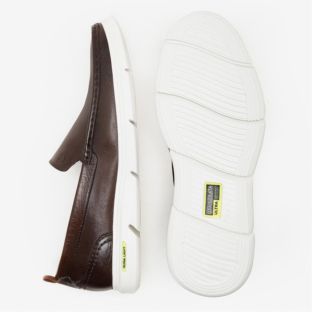 Mocassim Masculino Democrata Ultra Light Mogno Marrom 4