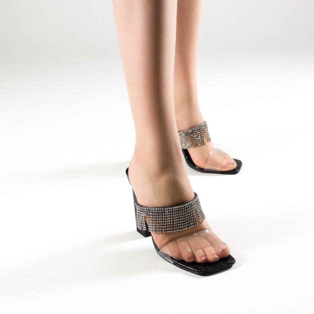 Tamanco Feminino Zariff Laminado Cristal Preto Preto 3