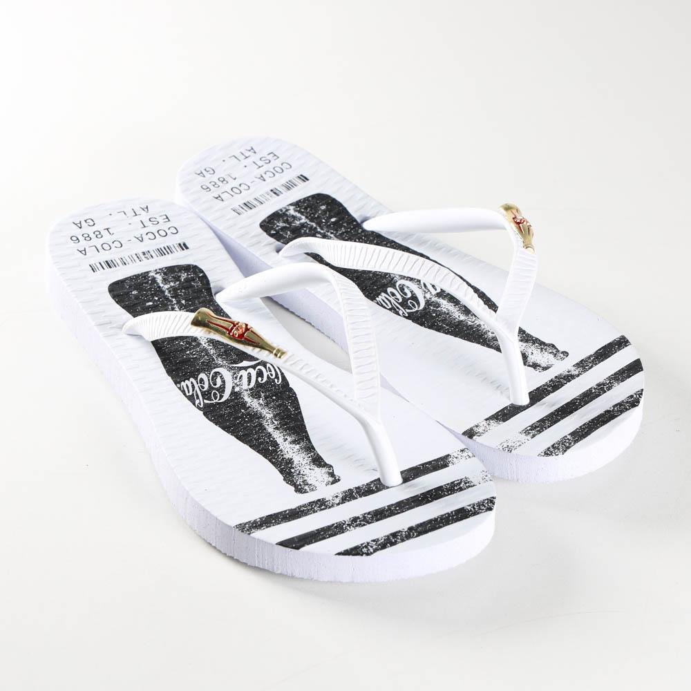 Chinelo Feminino Coca Cola Flaske Estampado Branco 6