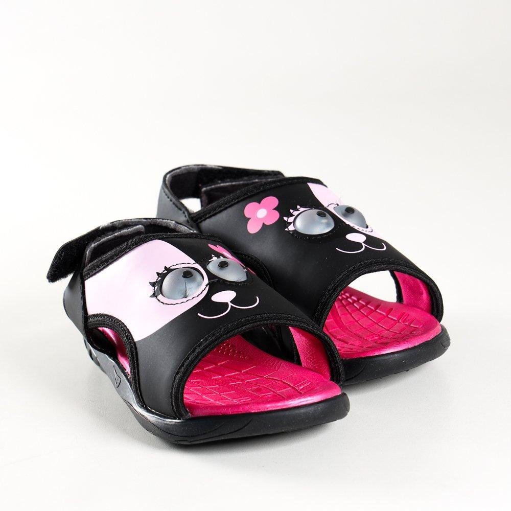 Sandália Infantil Ortopé Com Led Preta Preto 3