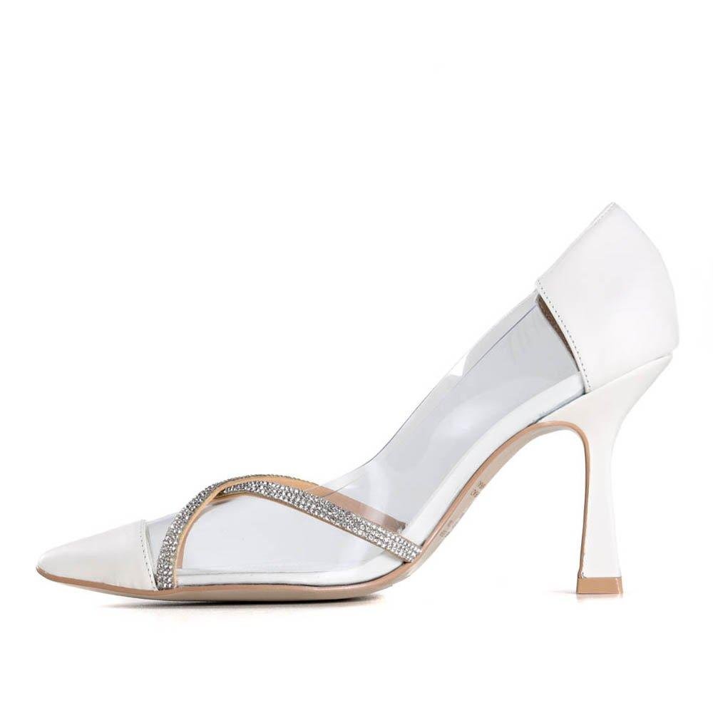 Sapato Scarpin Feminino Metalizado Zariff Branco Branco 5