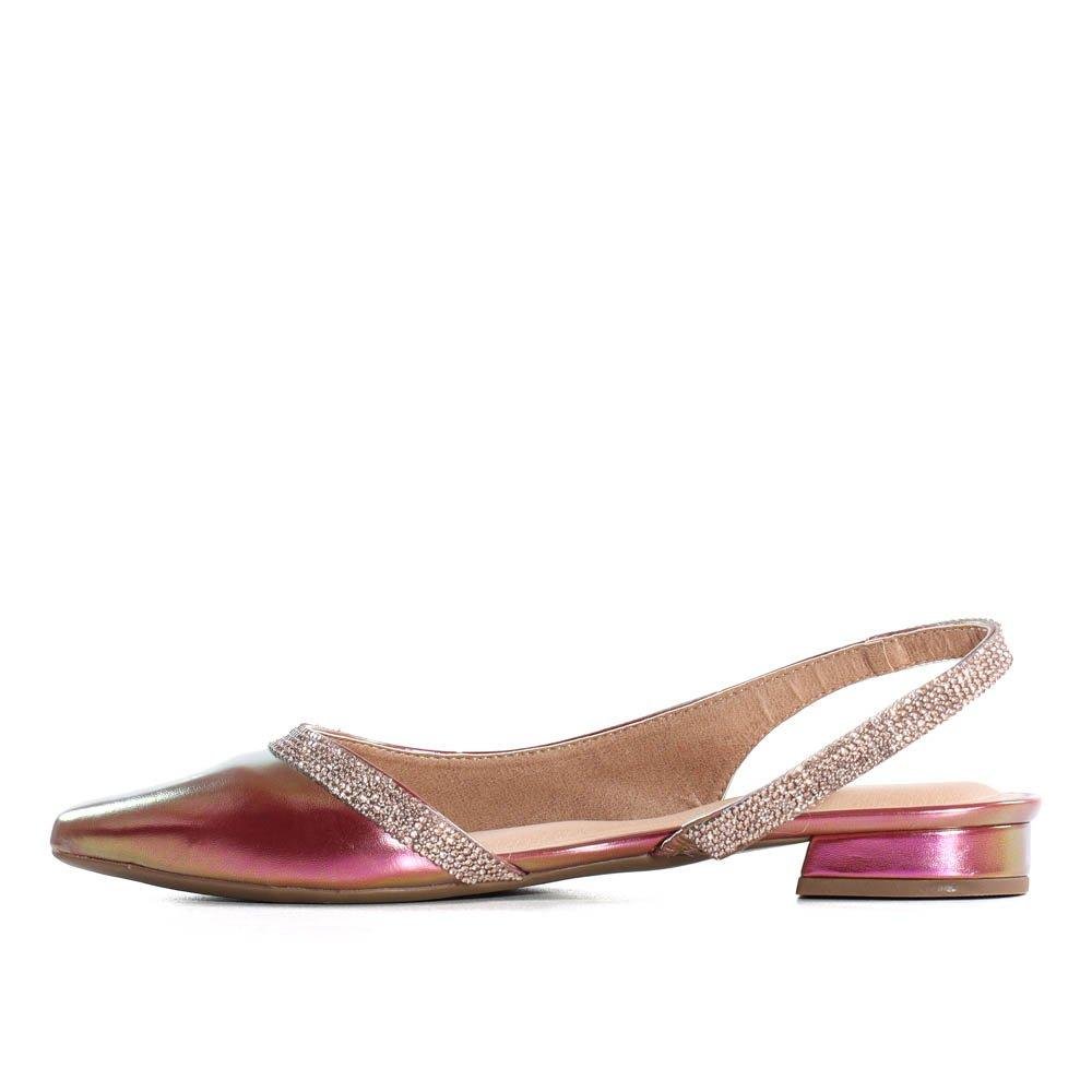 Sapato Feminino Metalizado Zariff Brilho Pink Rosa 2
