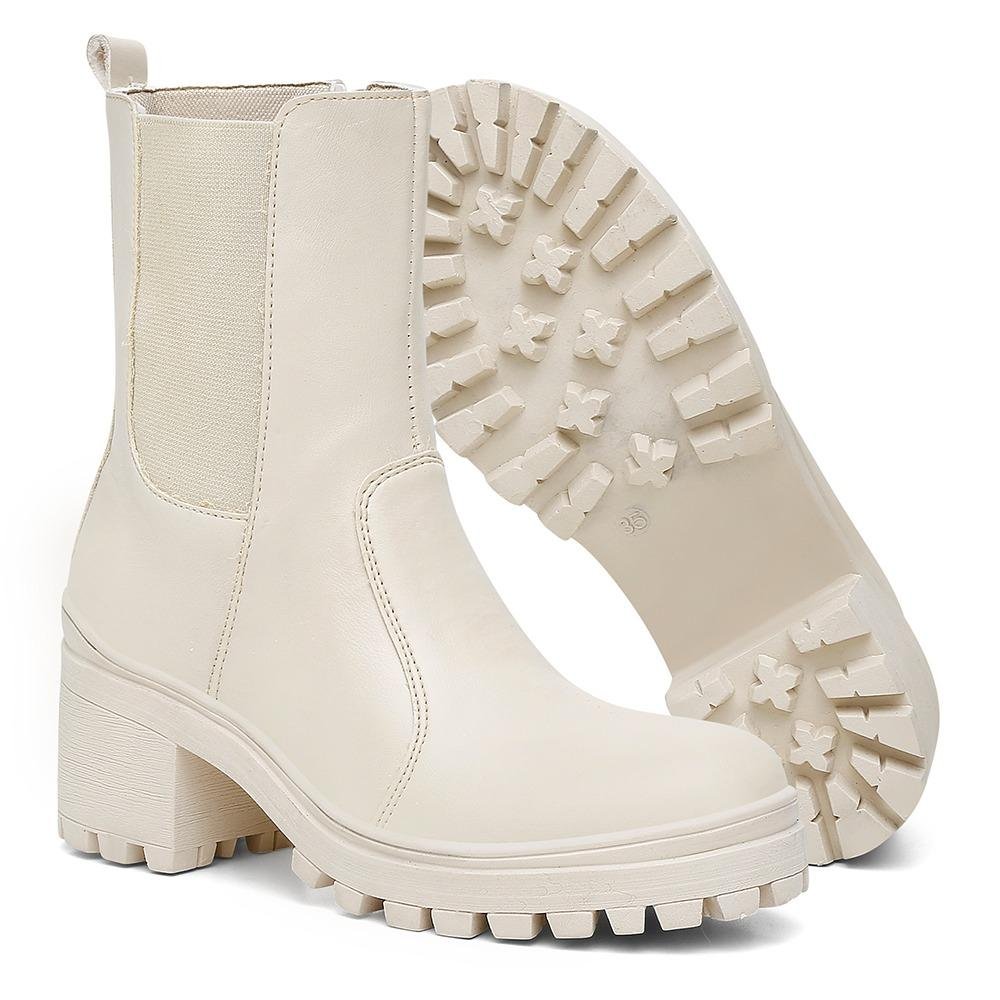 Bota Valentina K Coturno Feminino Branco 5