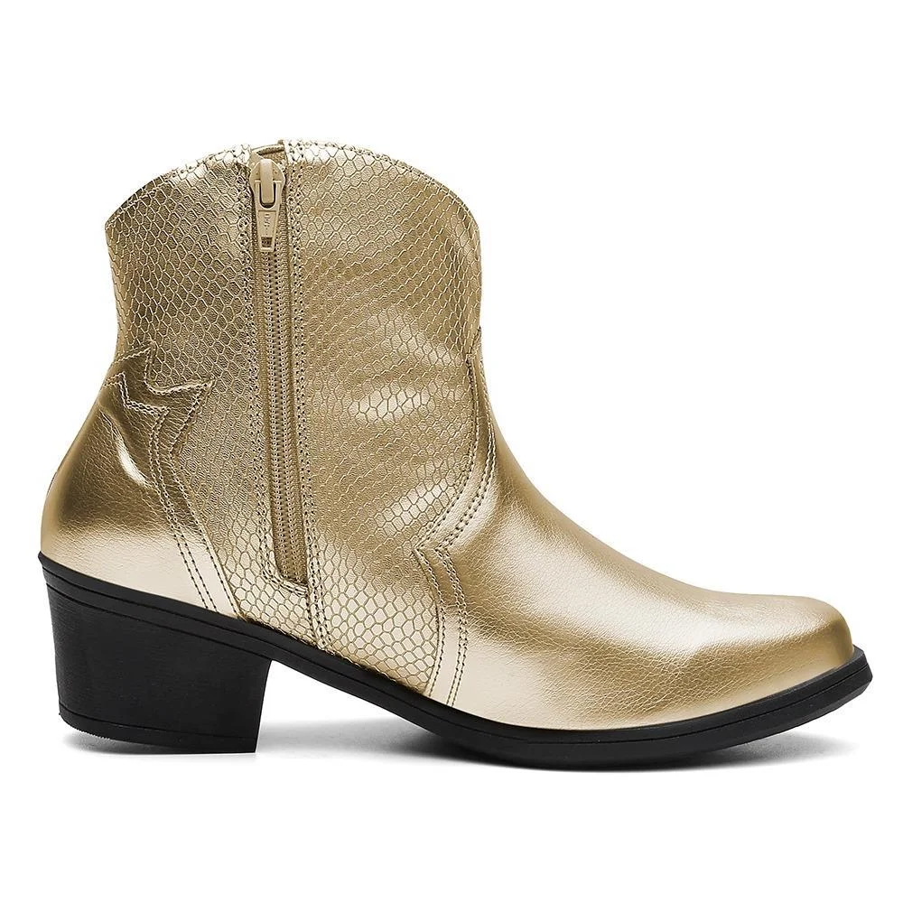 Bota Valentina K Texana Feminino Dourado 4