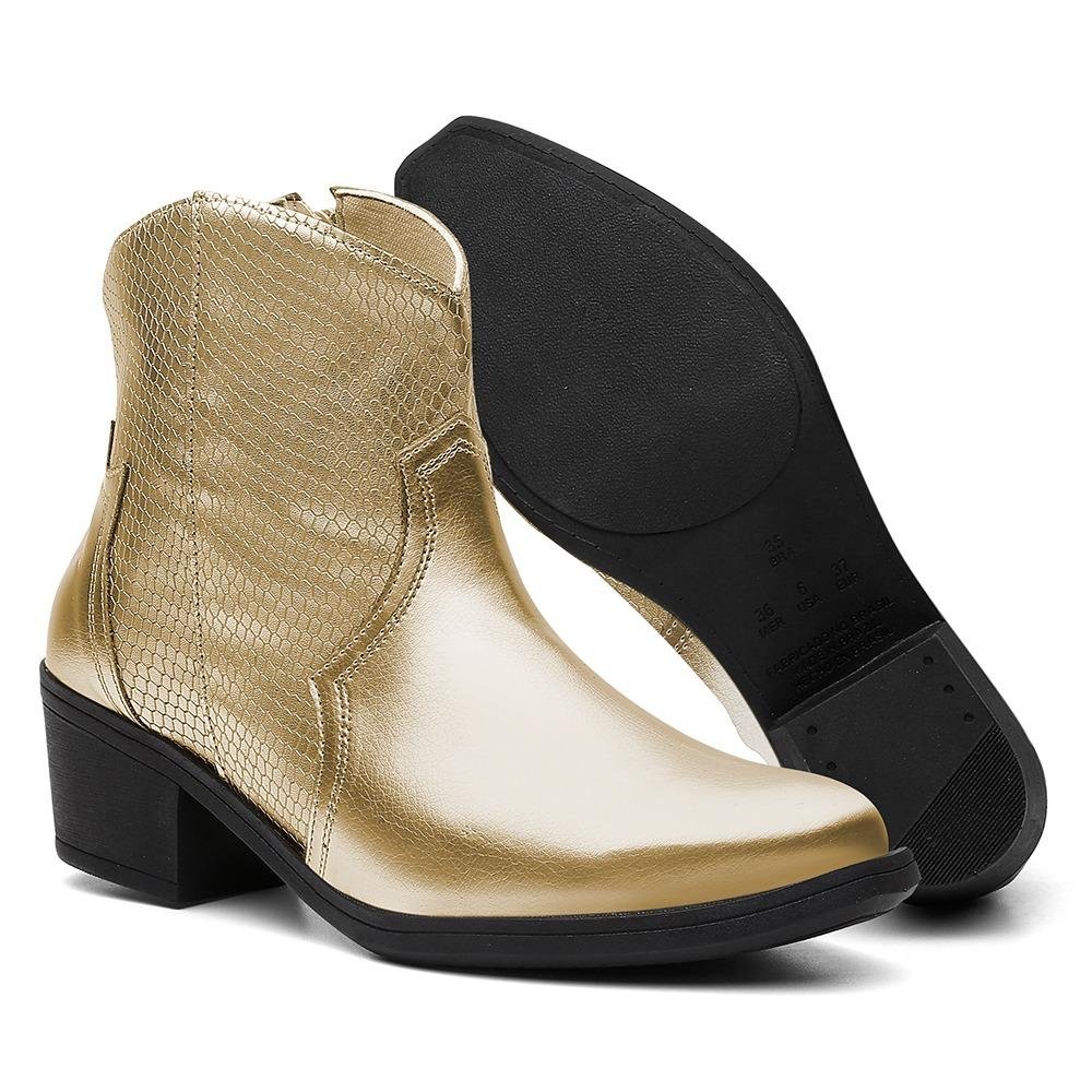 Bota Valentina K Texana Feminino Dourado 5