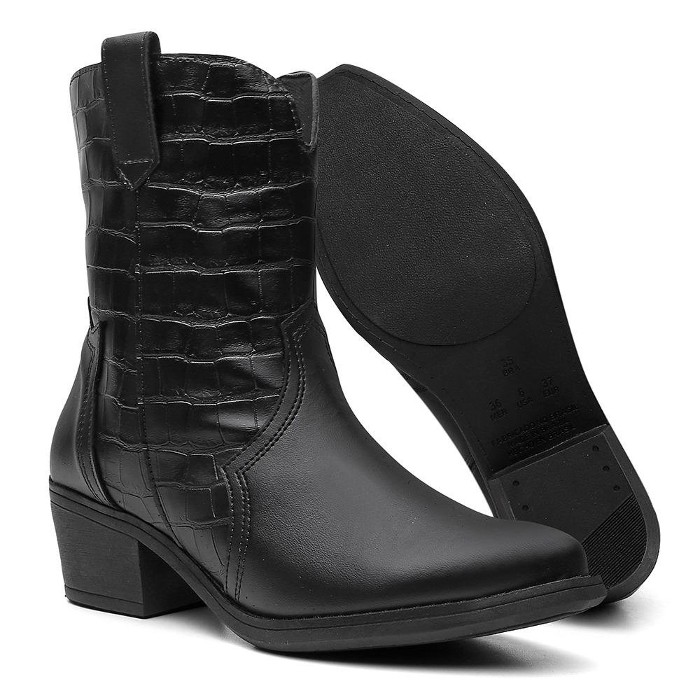 Bota Valentina K Texana Feminino Preto 5