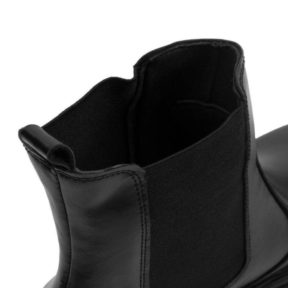 Bota Valentina K Feminina Cano Curto Tratorada Elástico Chelsea Feminino Preto 3