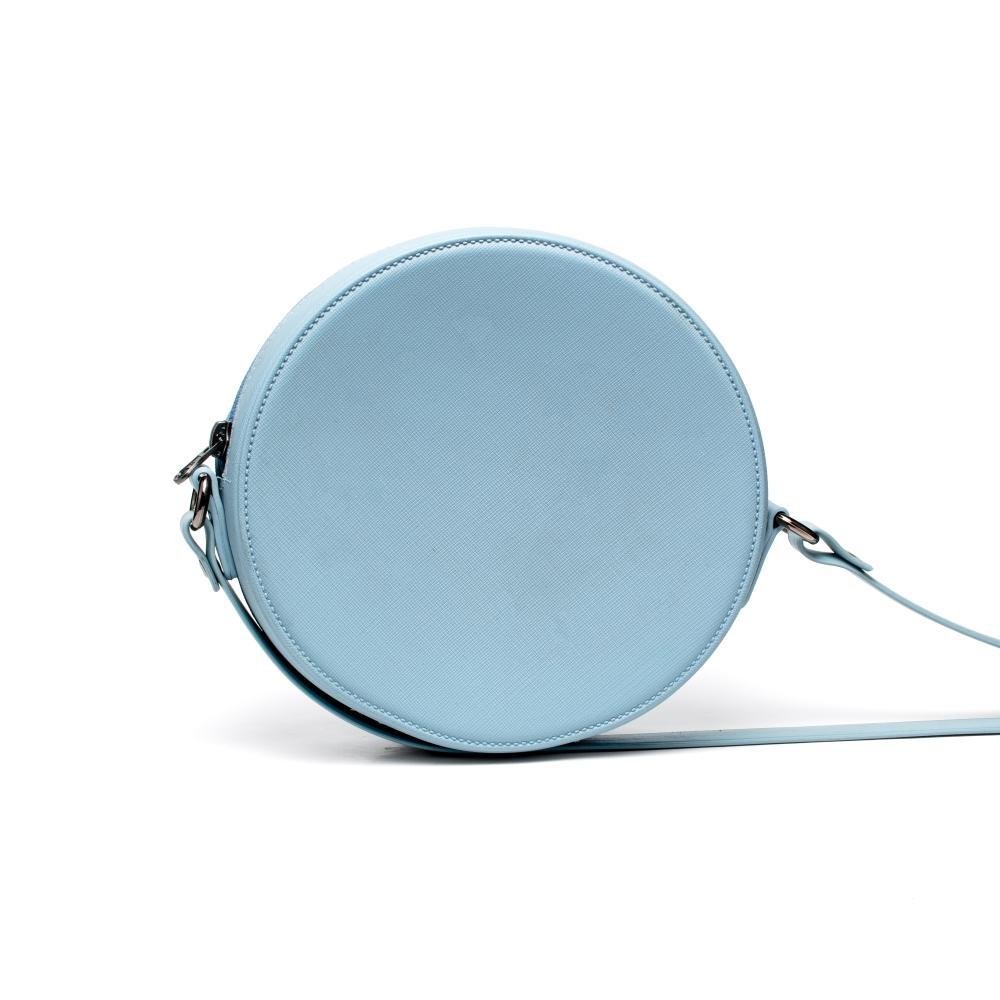Bolsa Feminina Transversal Mini Bag Zíper Redonda Moderna Azul 4