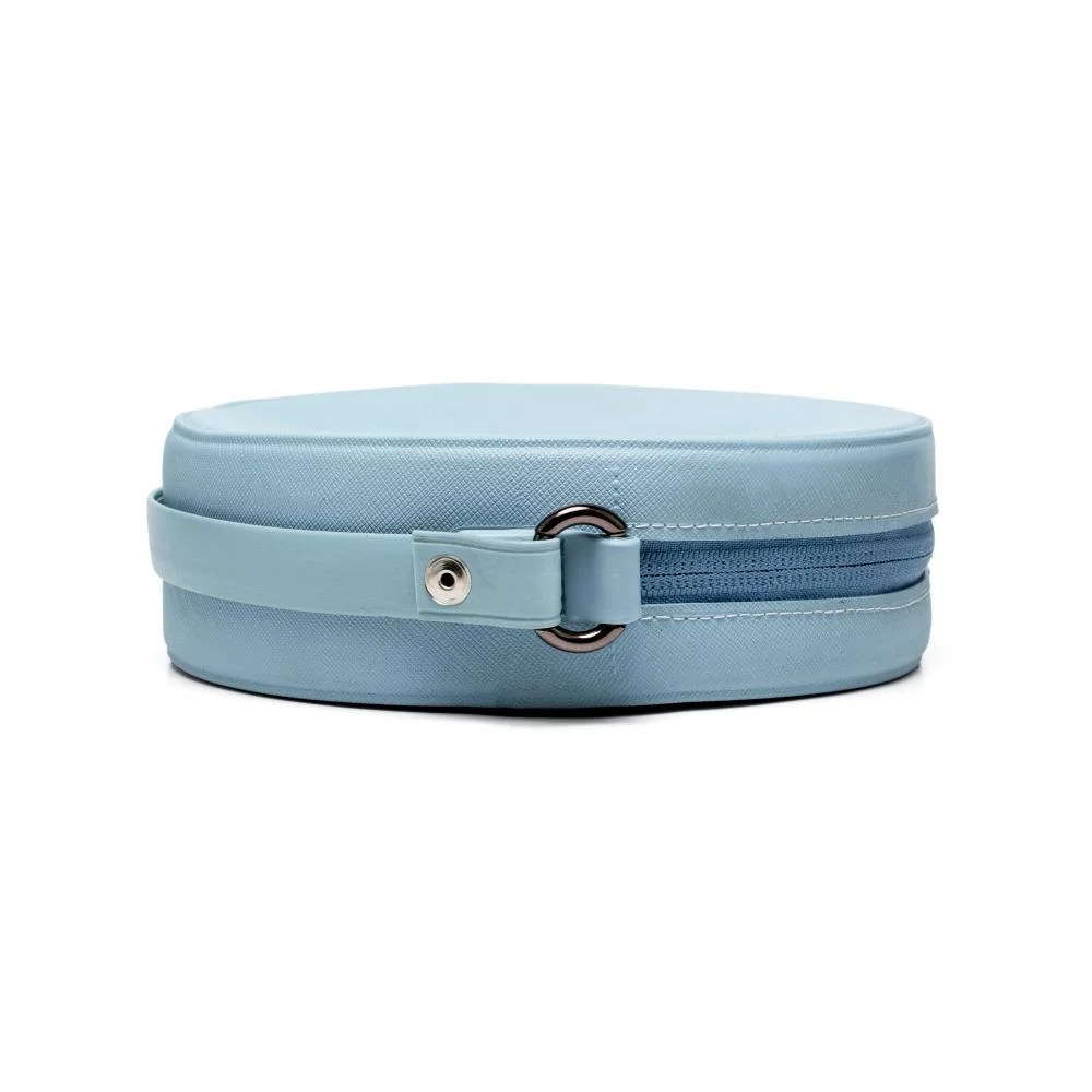 Bolsa Feminina Transversal Mini Bag Zíper Redonda Moderna Azul 5