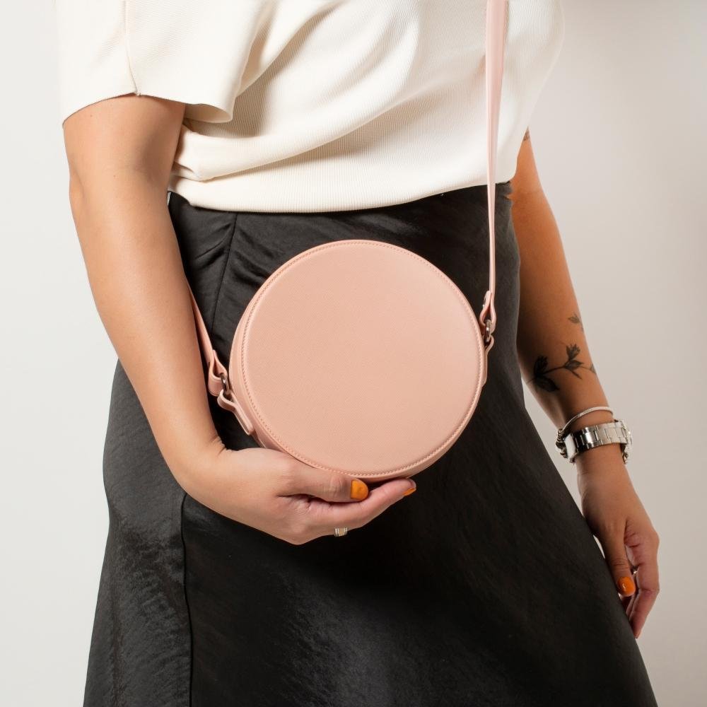Sandália Feminina Papete Fivela Corrente + Bolsa Mini Bag Bege 3
