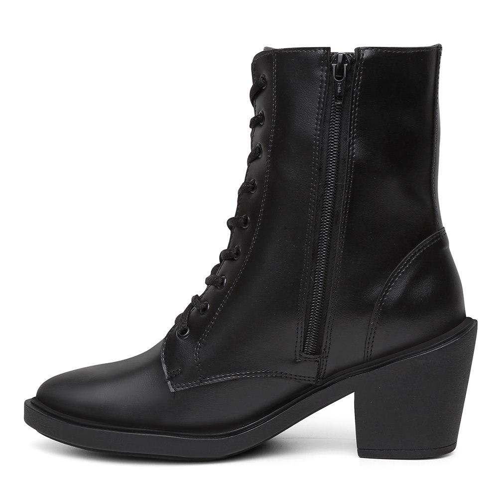Bota Feminina Cano Curto Cadarco Bolsa Carteira Moderna Preto 3