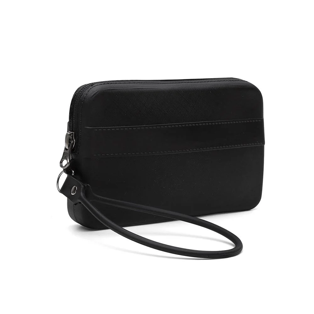 Bota Feminina Cano Curto Zíper Casual + Bolsa Carteira Kit 2 Preto 4