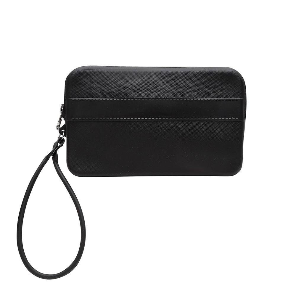 Bota Feminina Tratorada Bico Fino Zíper + Bolsa Carteira Preto 5