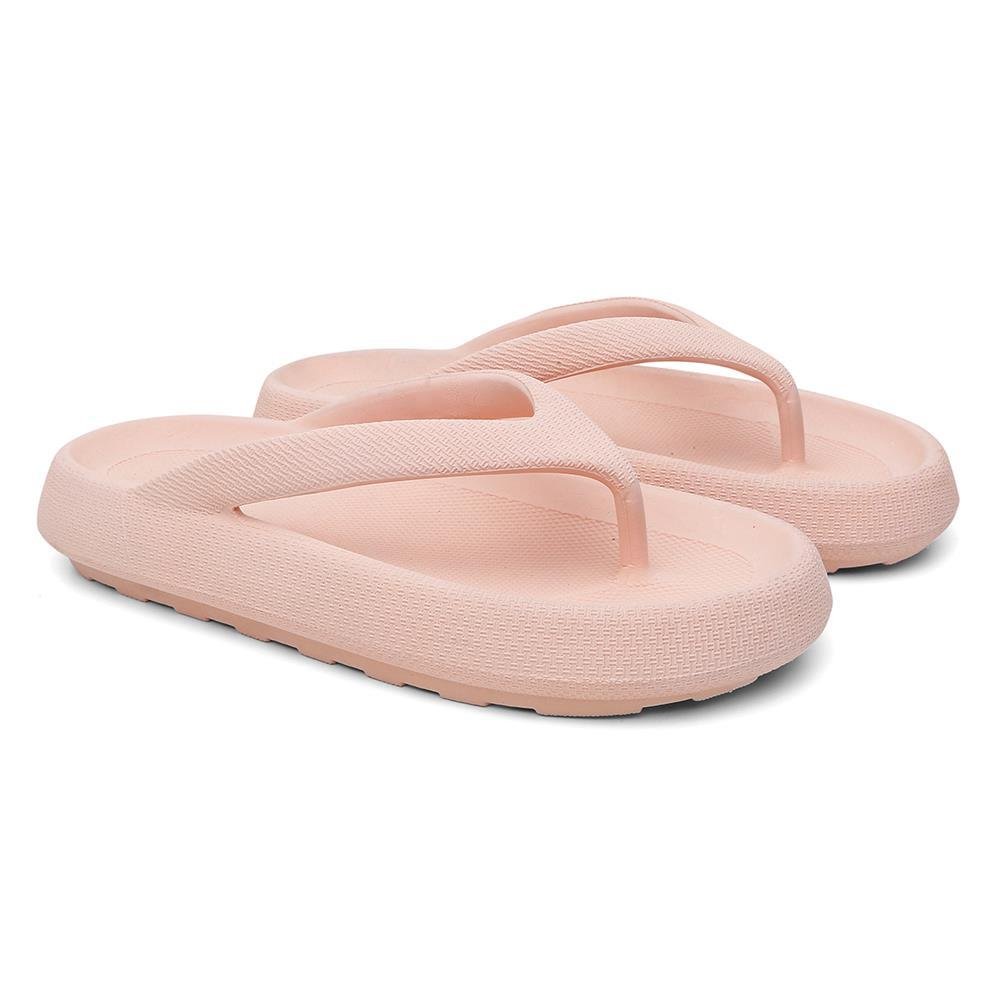 Chinelo Feminino de Dedo Verão Estilo Casual Bege 3