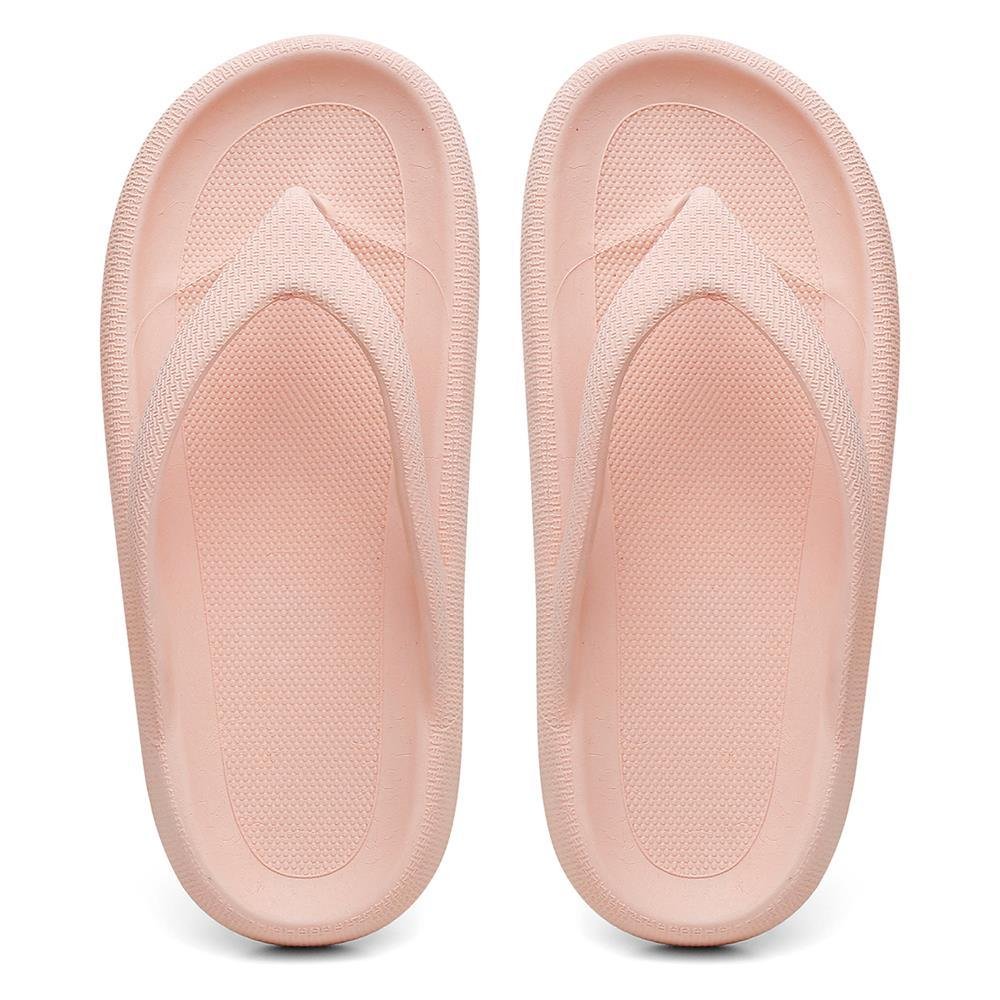 Chinelo Feminino de Dedo Verão Estilo Casual Bege 4