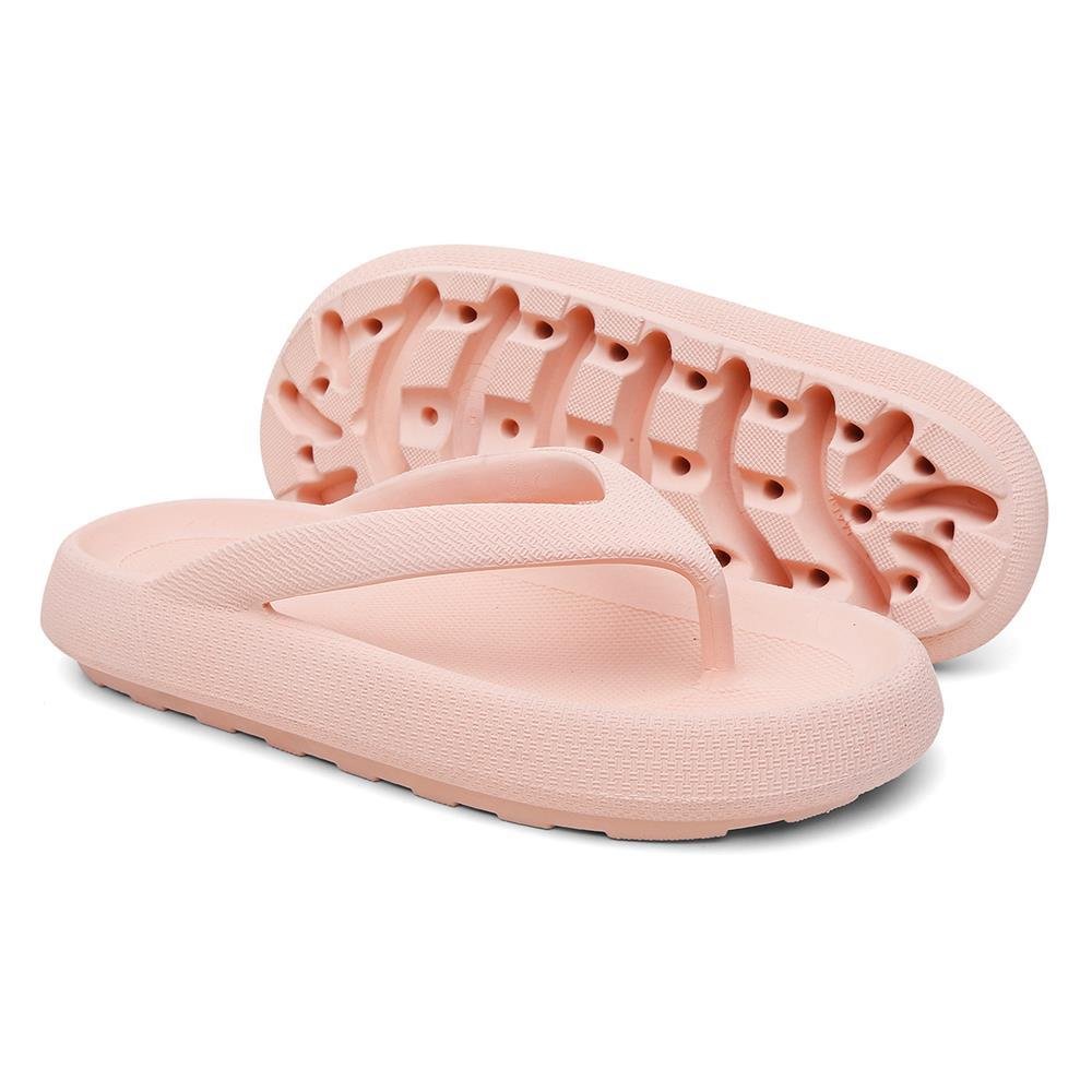 Chinelo Feminino de Dedo Verão Estilo Casual Bege 5