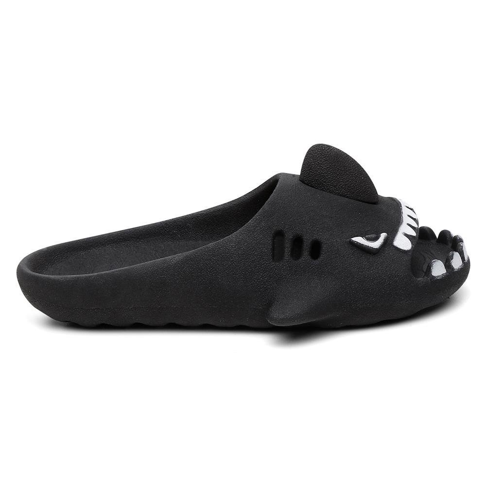 Chinelo Infantil Slide Sharky Fun Tubarão Divertido Preto 4