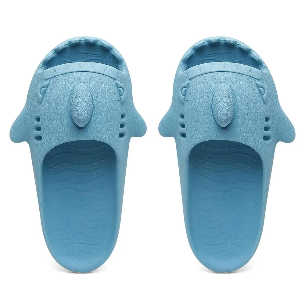 Chinelo Tubarão Infantil Confortável Praia e Piscina Azul 3