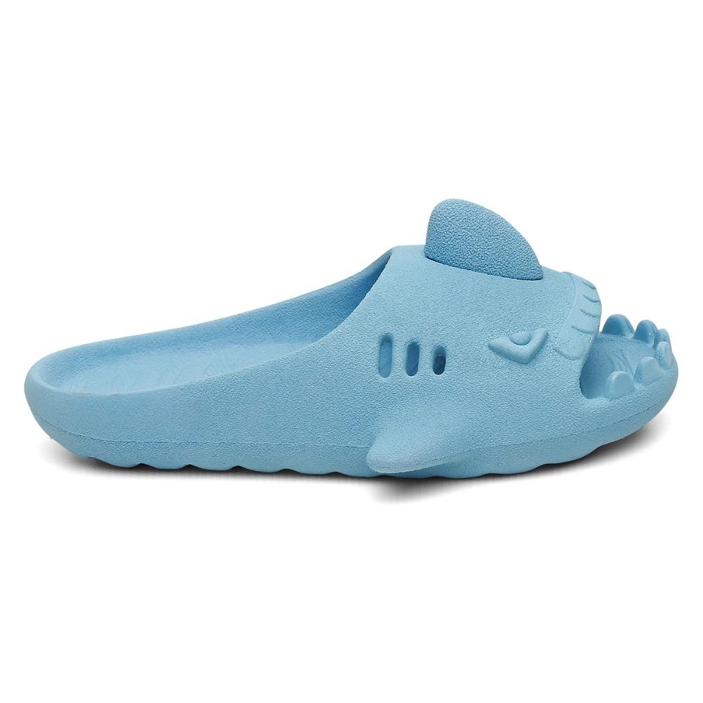 Chinelo Tubarão Infantil Confortável Praia e Piscina Azul 4