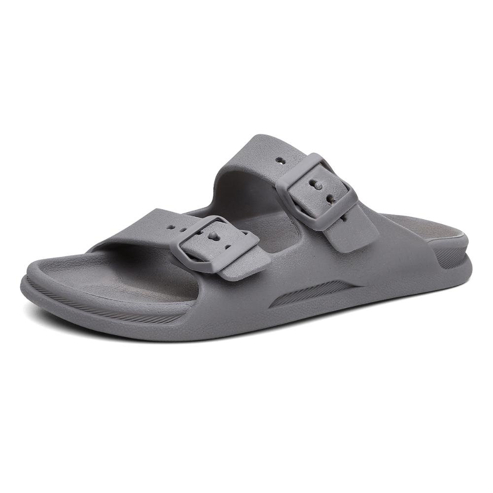 Chinelo Papete Confortável Tira Dupla Cinza 5