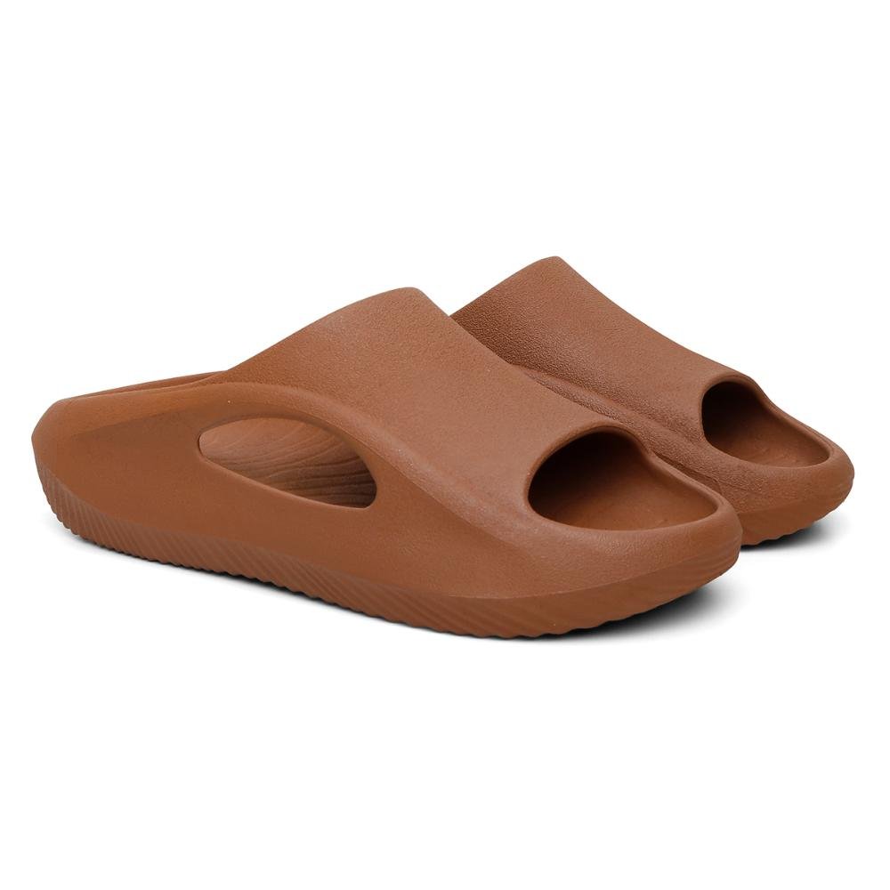 Chinelo Slide Masculino Anatomido Confortável Moderno Caramelo 2