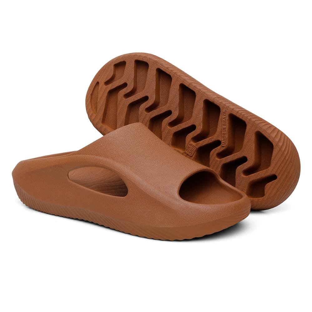 Chinelo Slide Masculino Anatomido Confortável Moderno Caramelo 3