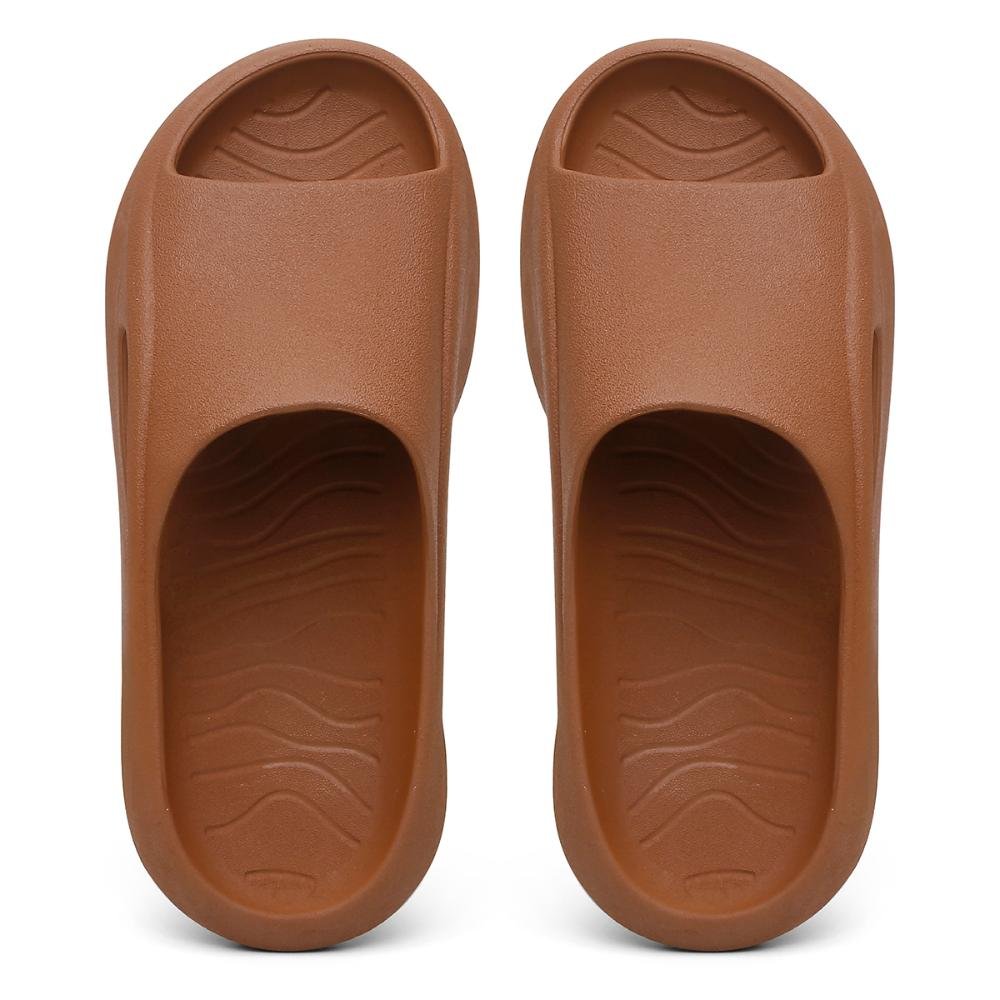 Chinelo Slide Masculino Anatomido Confortável Moderno Caramelo 4