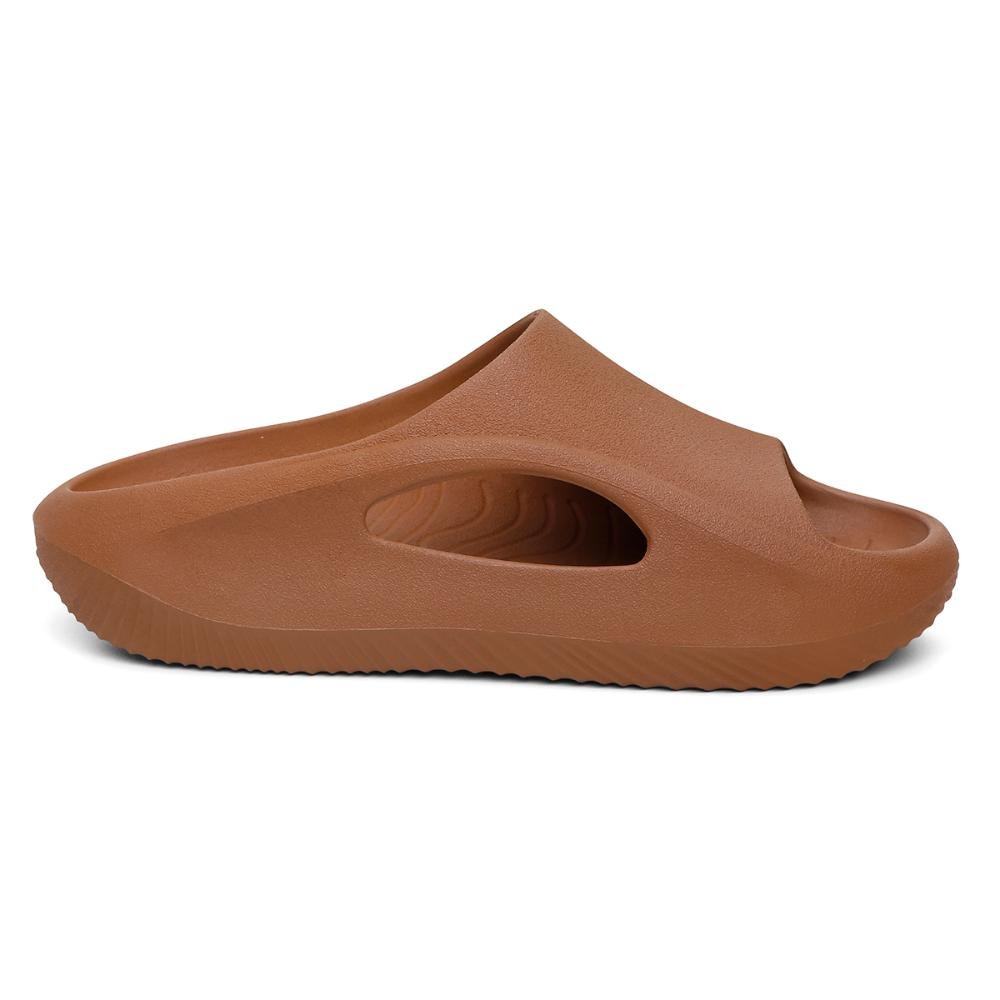 Chinelo Slide Masculino Anatomido Confortável Moderno Caramelo 5