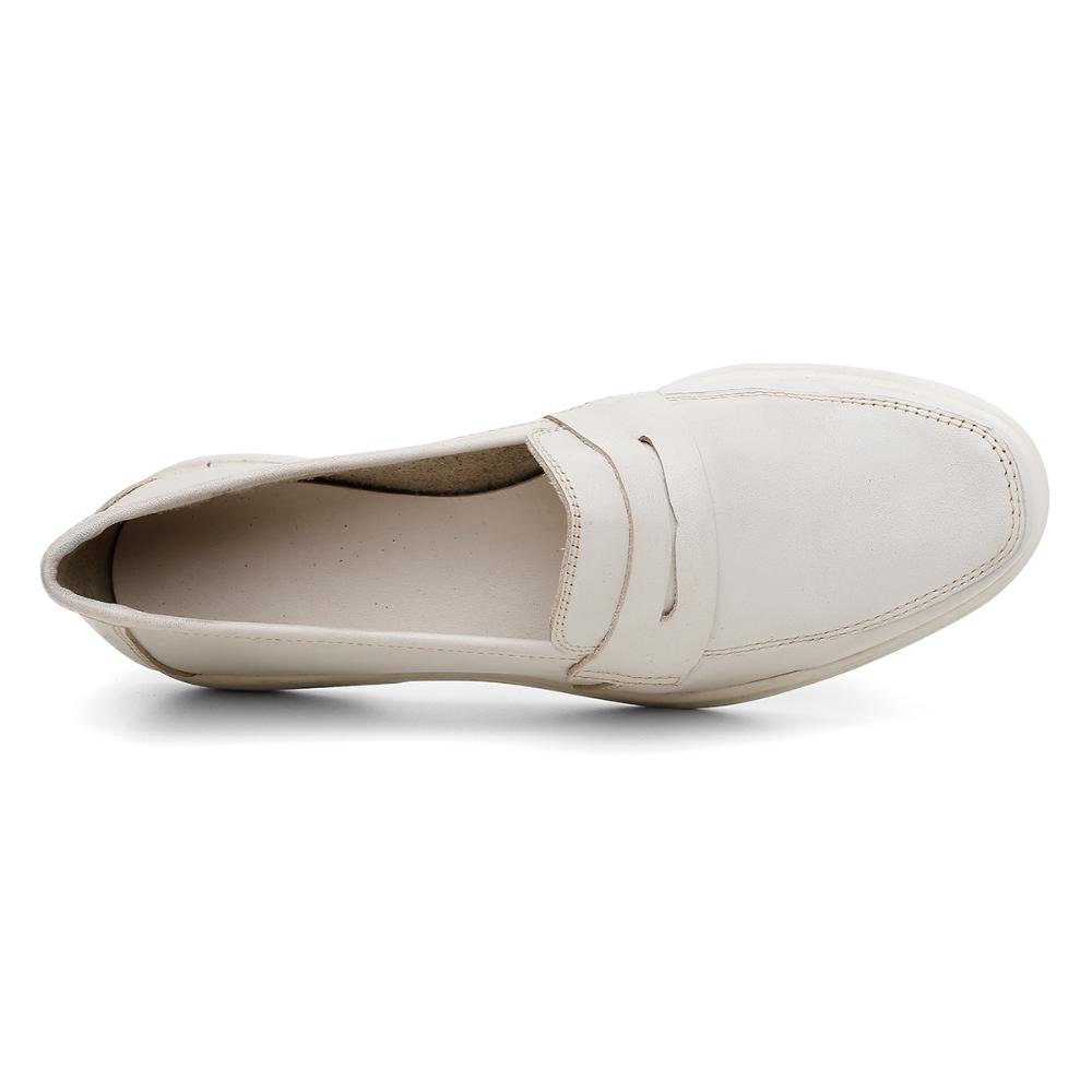 Mocassim Feminino  Conforto Casual Elegante Off White 3