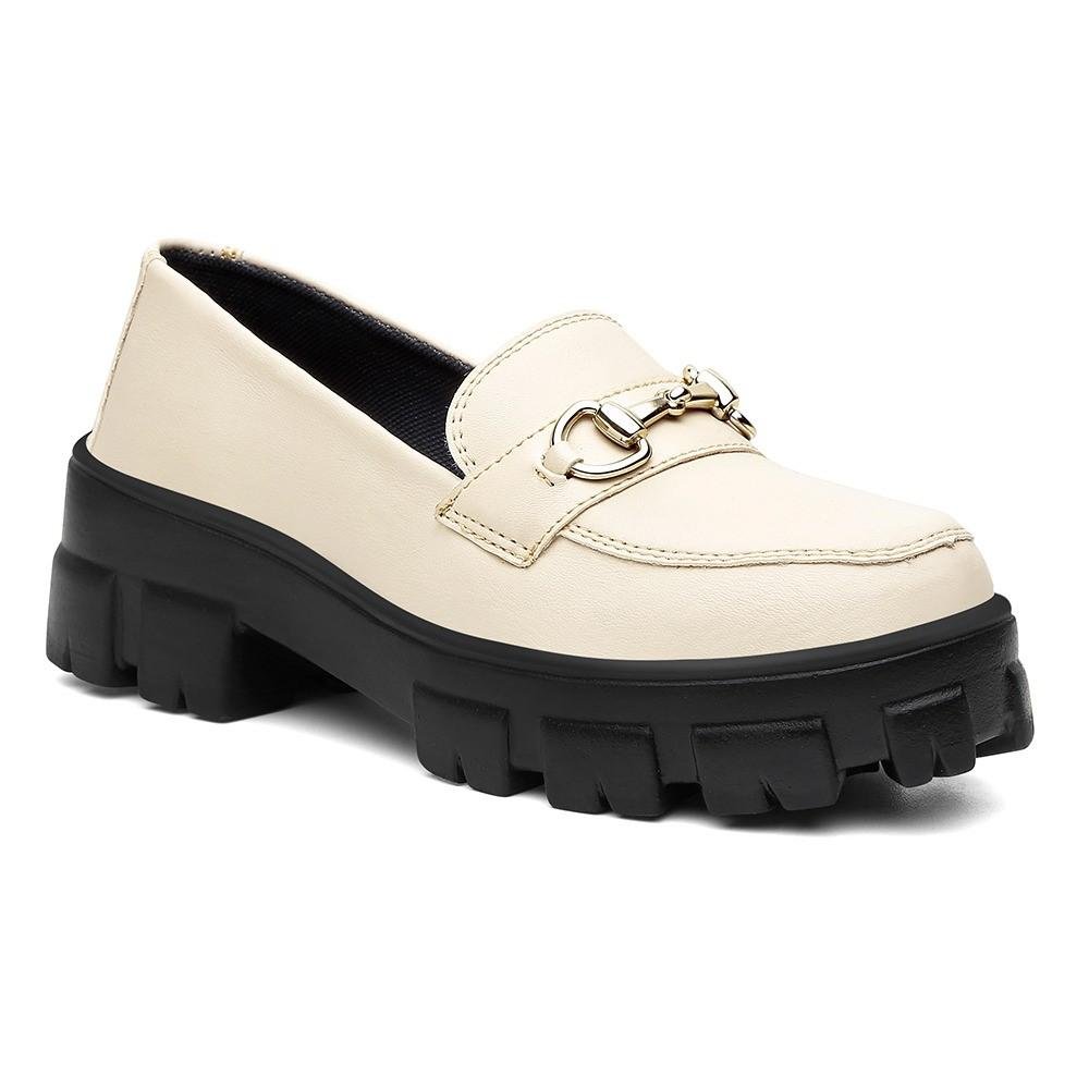 Mocassim Feminino Tratorado Salto Baixo Confortável Casual 2