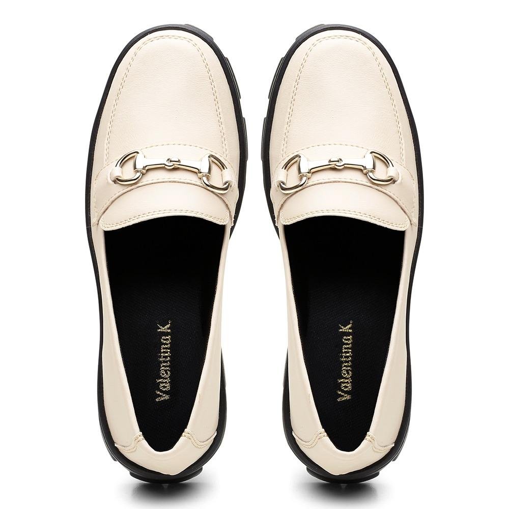 Mocassim Feminino Tratorado Salto Baixo Confortável Casual 4