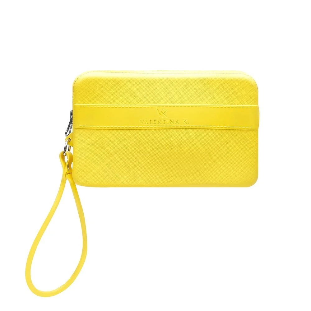 Kit Chinelo Nuvem Slide Tira Dupla Fivela e Carteira Casual Amarelo 2