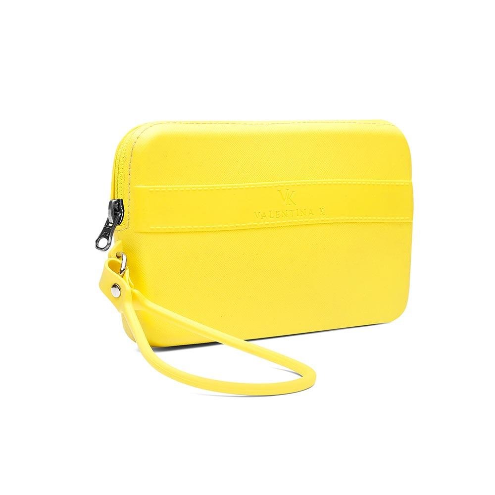 Kit Chinelo Nuvem Slide Tira Dupla Fivela e Carteira Casual Amarelo 4