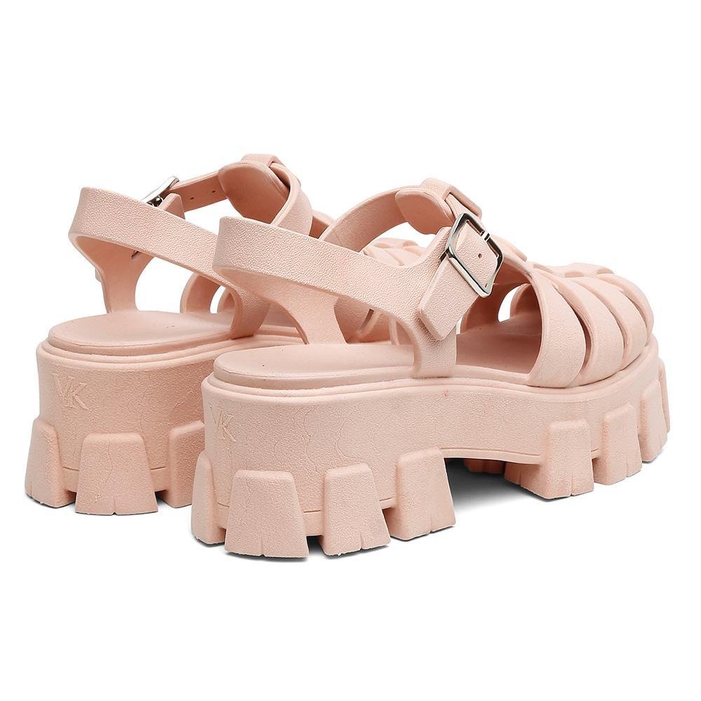 Sandália Feminina Tratorada Confortável Fisherman + Carteira Bege 3