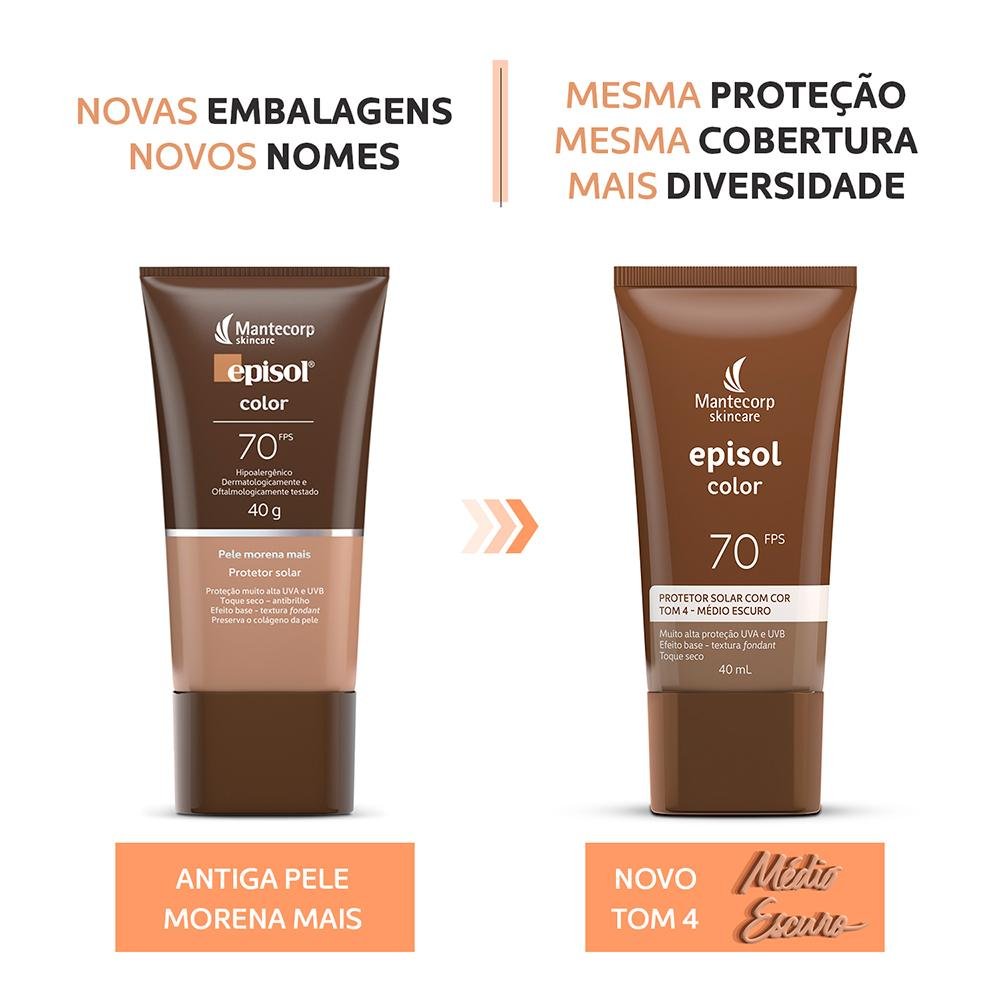 Mantecorp Episol Prot Solar Facial Fps70 4 Médio Escuro 40ml Médio Escuro 3