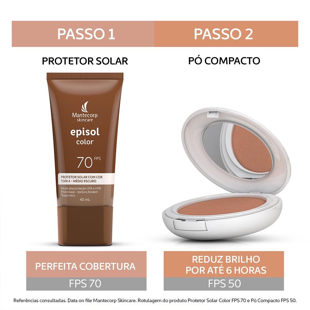 Mantecorp Episol Prot Solar Facial Fps70 4 Médio Escuro 40ml Médio Escuro 6