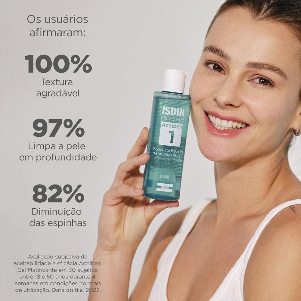 Isdin Oily Skin Acniben Gel de Limpeza Facial 208g 208g
