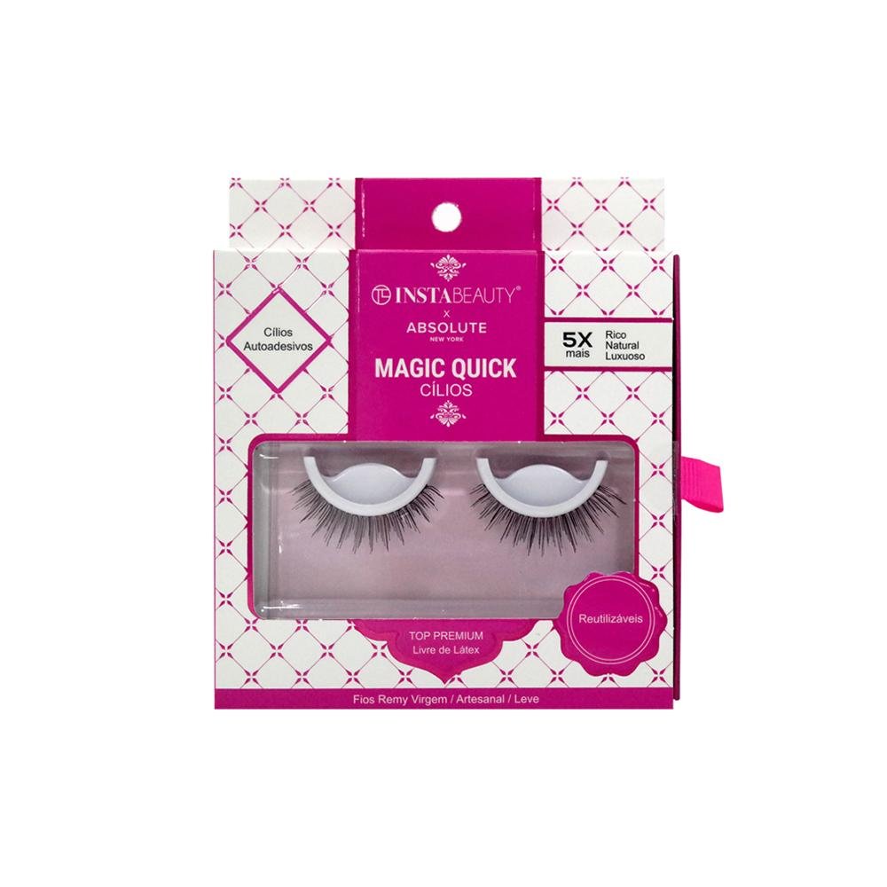 Absolute New York Magiquick 604 Cílios Postiços Longo Natural Preto 1 Par Preto 1