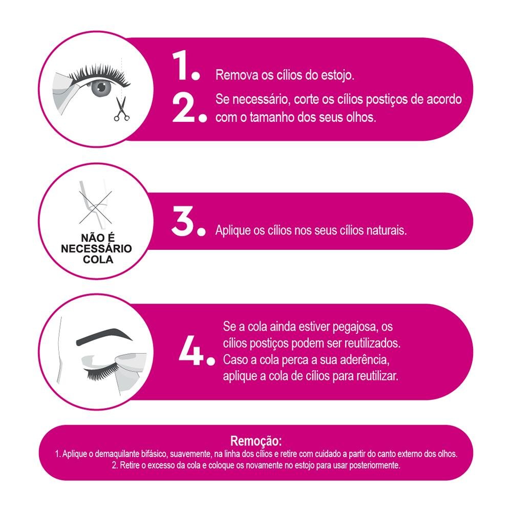 Absolute New York Magiquick 604 Cílios Postiços Longo Natural Preto 1 Par Preto 3