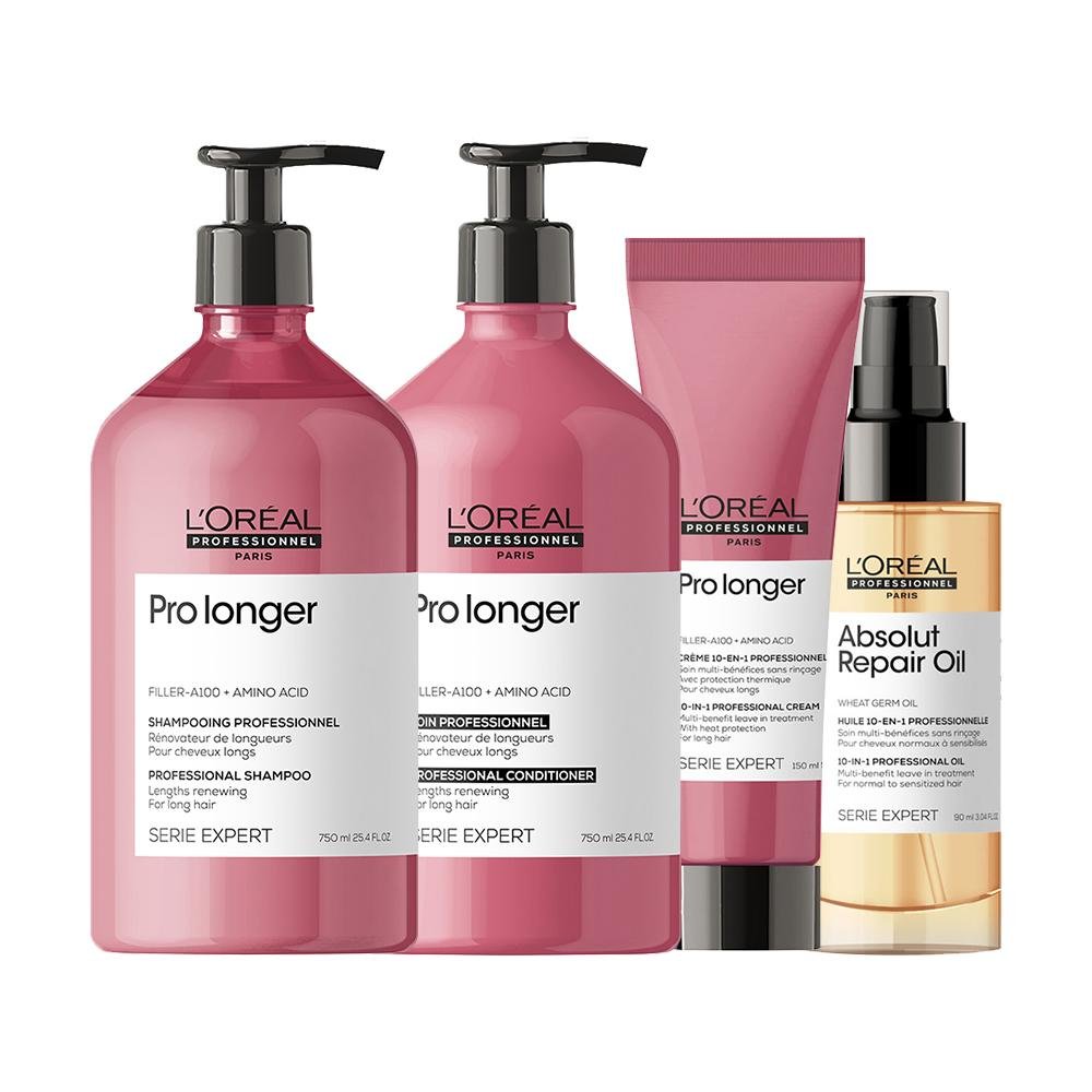 Kit L'Oréal Professionnel Serie Expert Pro Longer - Shampoo e Condicionador e Leave-in e Óleo